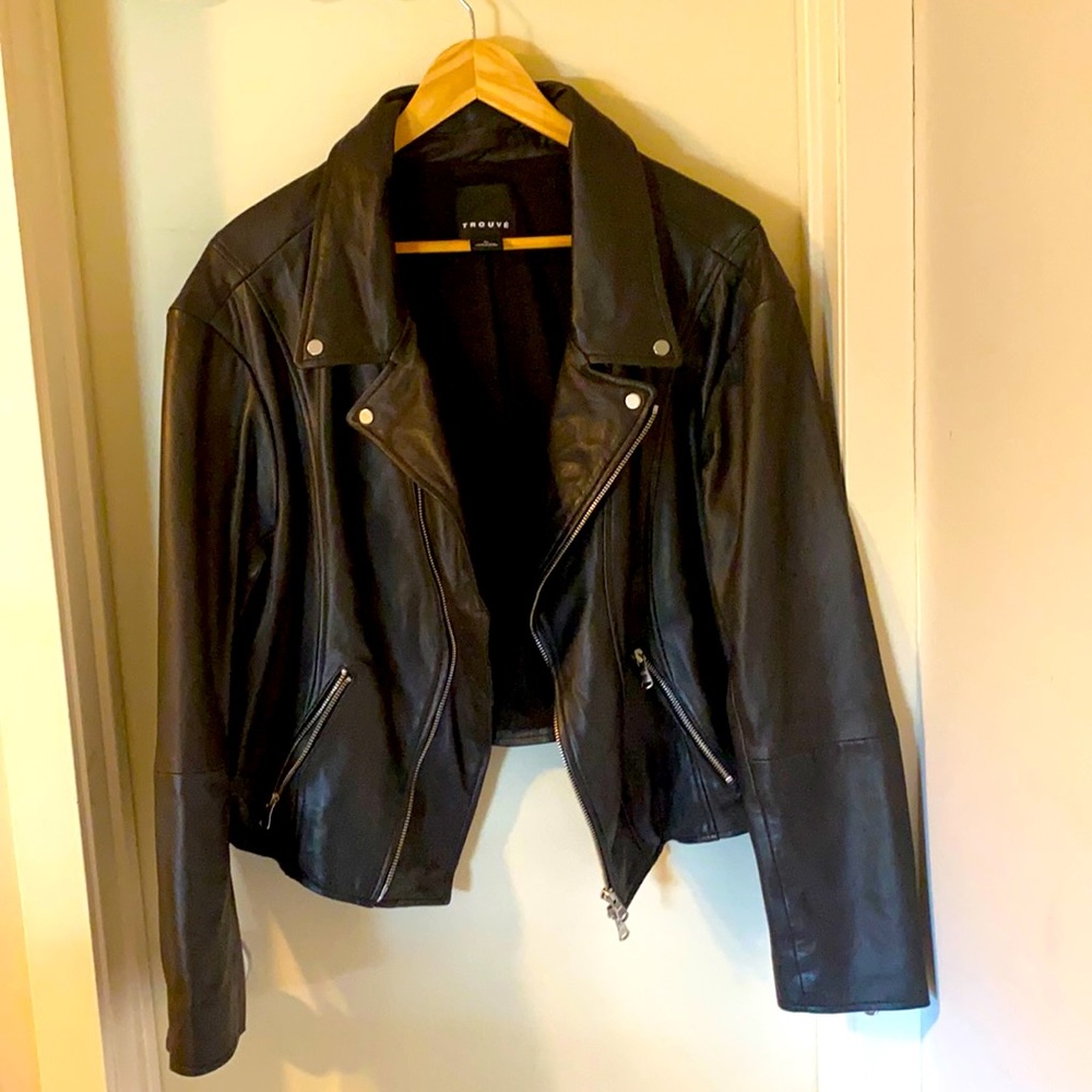 Leather Motorcycle Style Jacket